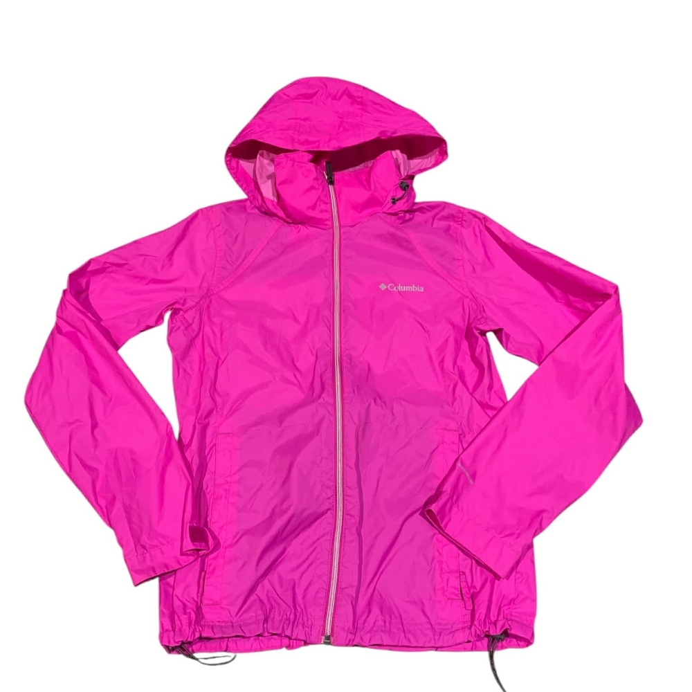 ​Columbia Switchback II Rain‎ Jacket Pink Lightweight Hooded Packable Barbiecore